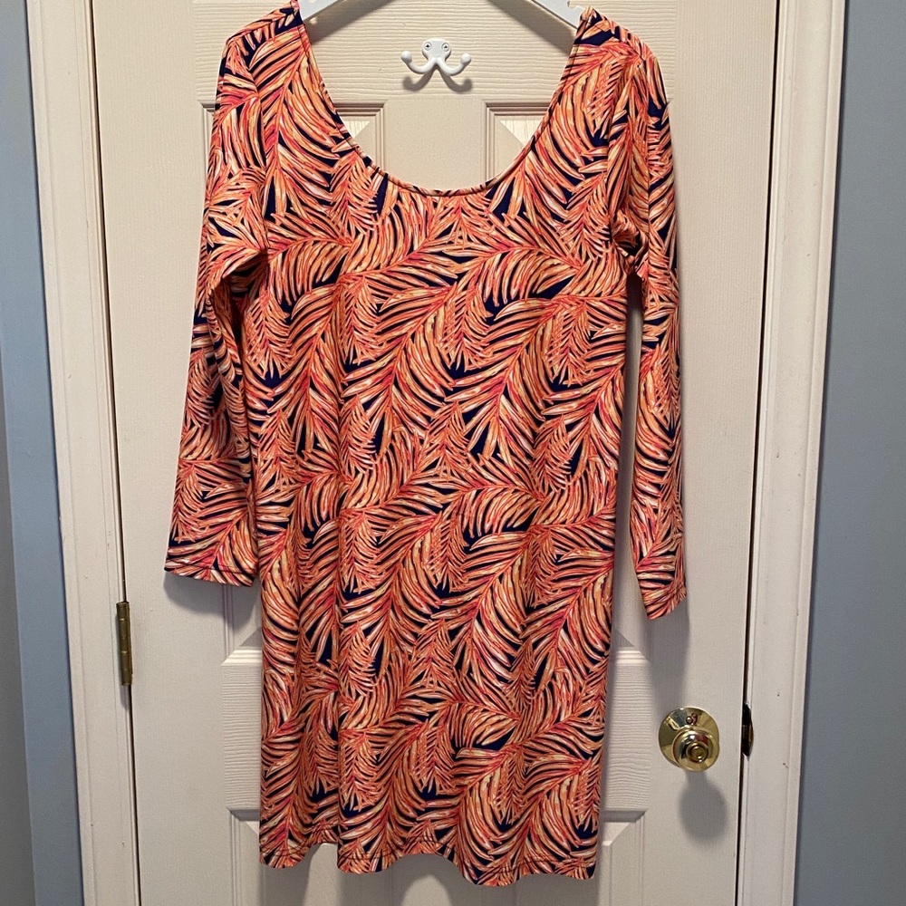 Kaeli Smith Leaf Print Dress EUC